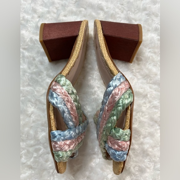 Miss L Fire pastel straw mule heels size 38 (US7) - Picture 5 of 5